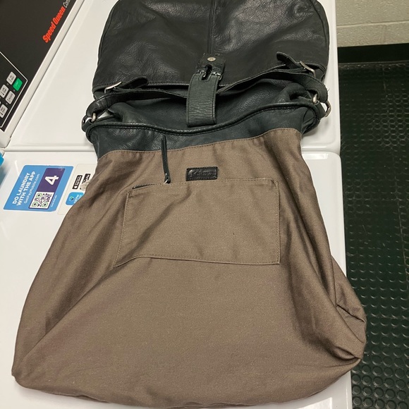 J Crew Leather Bag Purse Black Distressed Bohemian Chic - Picture 8 of 17